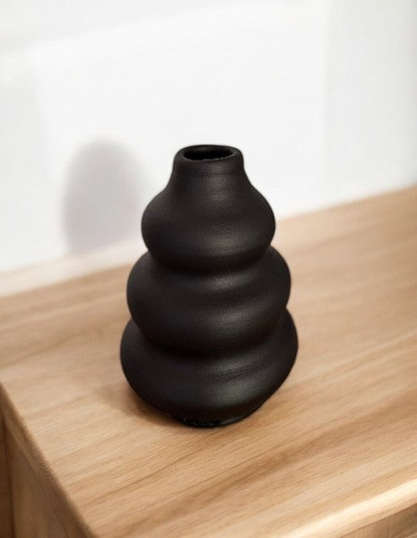 SIERRA Noir - Vase Tendance en Céramique