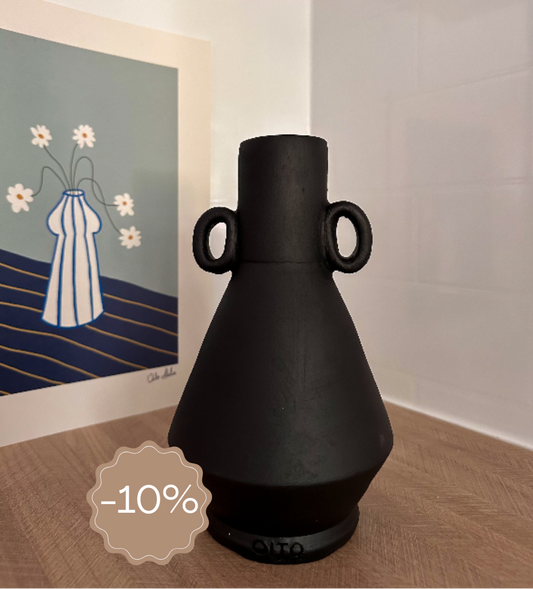 NAPOLÈS Noir - Vase Tendance en Céramique "SOLDES -10%"