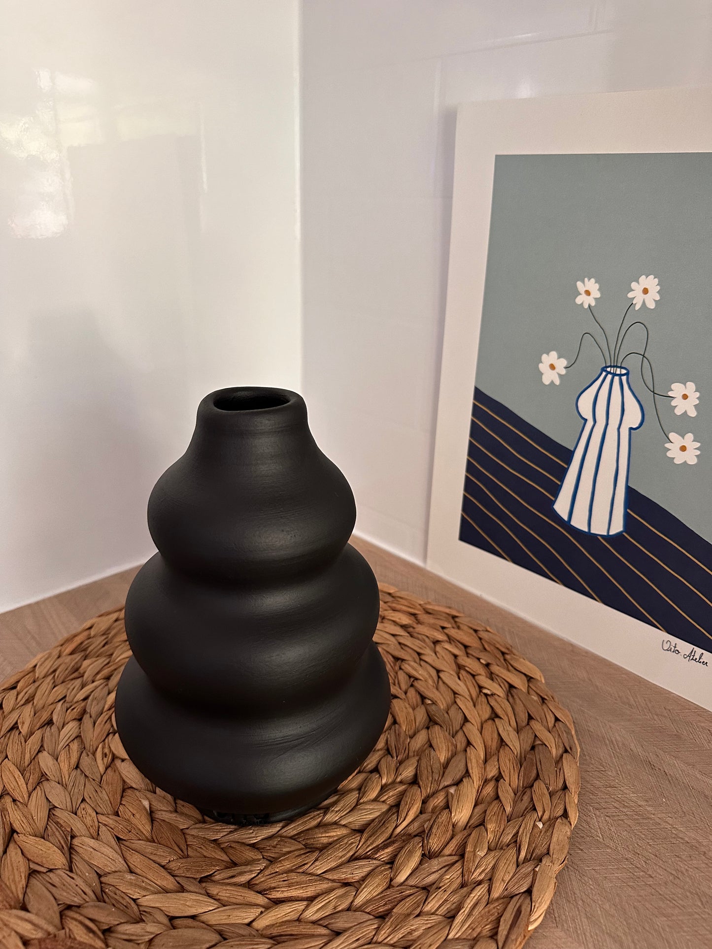 SIERRA Noir - Vase Tendance en Céramique